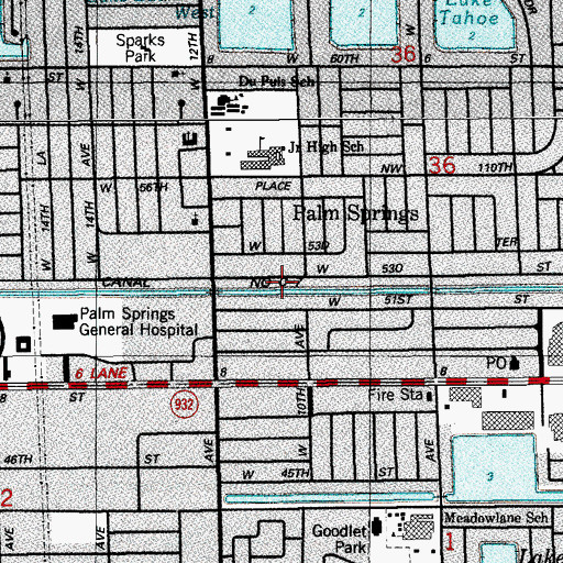 Topographic Map of City of Hialeah, FL