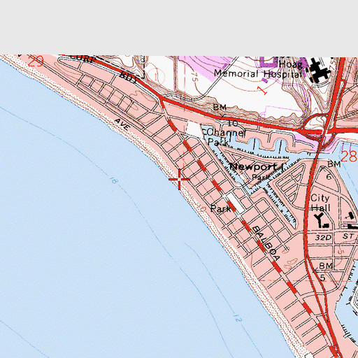 Topographic Map of Channel Park, CA