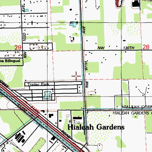 Topographic Map of City of Hialeah Gardens, FL