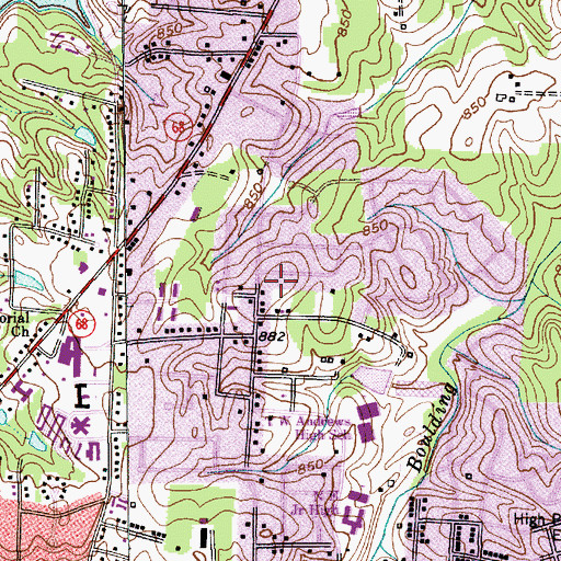 Topographic Map of City of High Point, NC