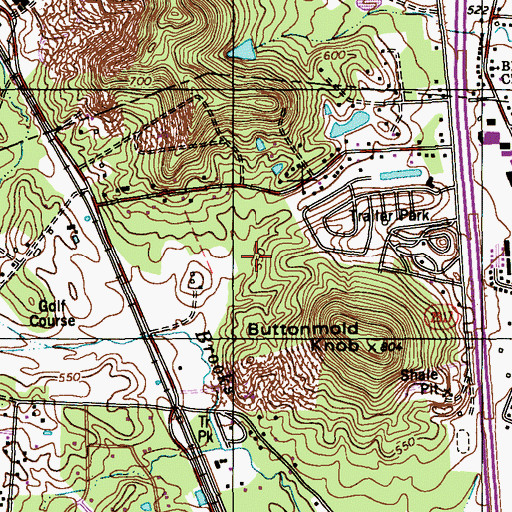 Topographic Map of City of Hillview, KY