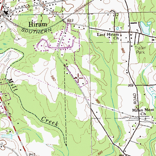 Topographic Map of City of Hiram, GA