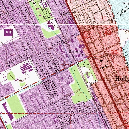 Topographic Map of City of Holly Hill, FL