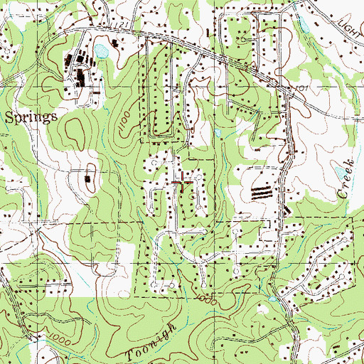Topographic Map of City of Holly Springs, GA