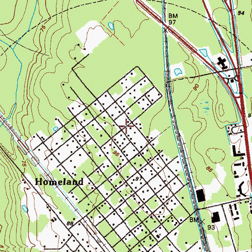 Topographic Map of City of Homeland, GA