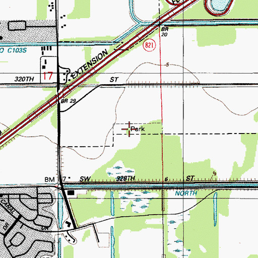 Topographic Map of City of Homestead, FL