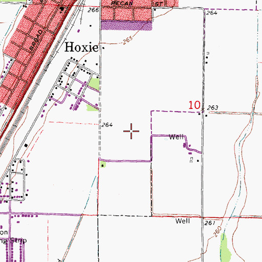 Topographic Map of City of Hoxie, AR