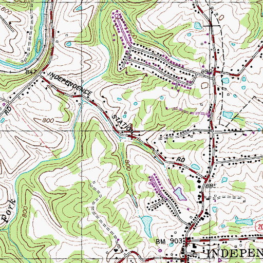 Topographic Map of City of Independence, KY