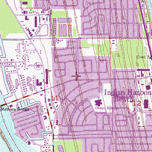 Topographic Map of City of Indian Harbour Beach, FL