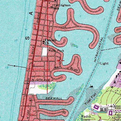 Topographic Map of City of Indian Rocks Beach, FL