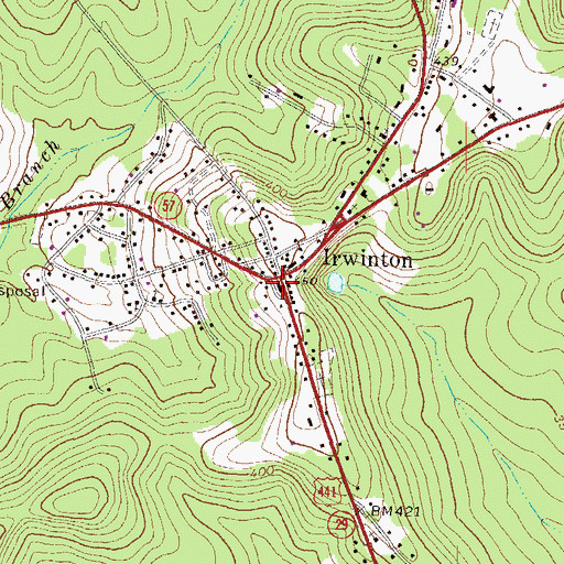 Topographic Map of City of Irwinton, GA
