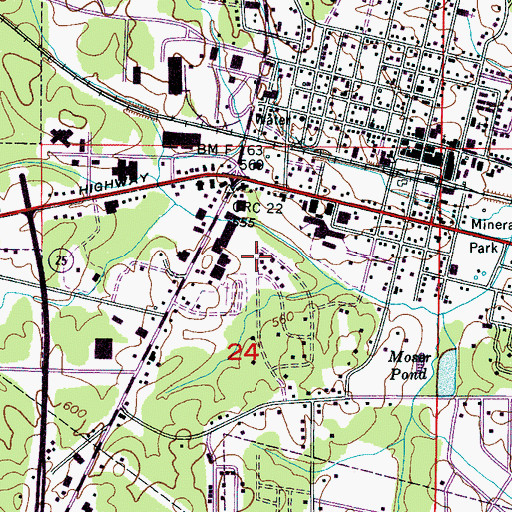 Topographic Map of City of Iuka, MS