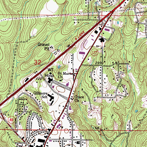 Topographic Map of City of Jackson, AL