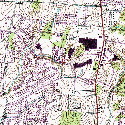 Topographic Map of City of Jackson, TN