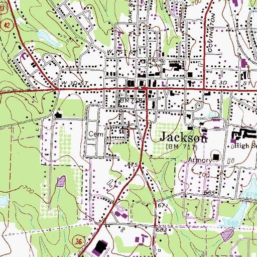 Topographic Map of City of Jackson, GA