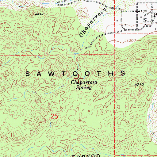 Topographic Map of Chaparrosa Spring, CA
