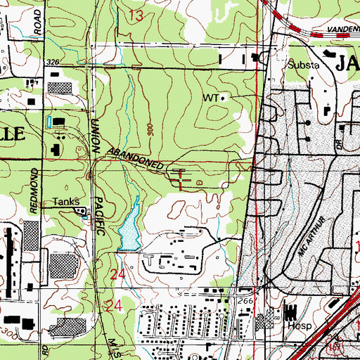 Topographic Map of City of Jacksonville, AR