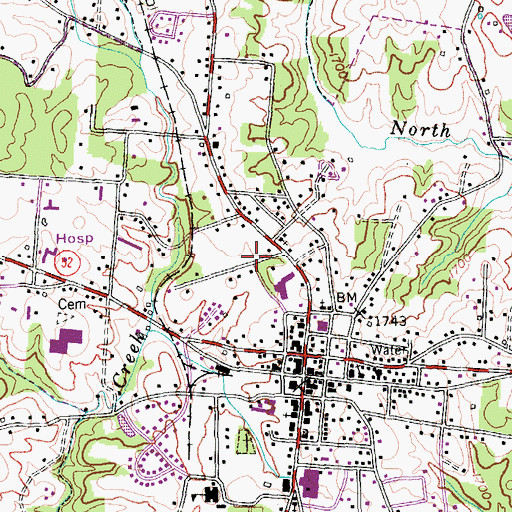 Topographic Map of City of Jamestown, TN