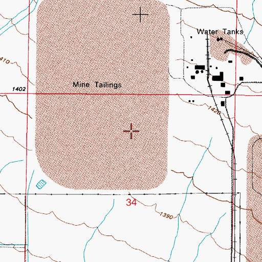 Topographic Map of Blue Water, AZ