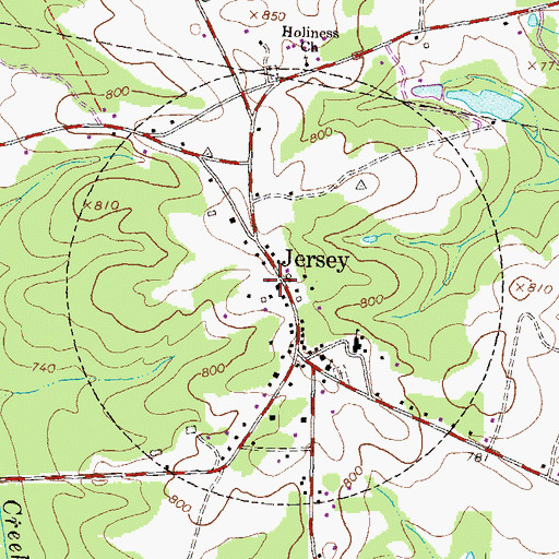 Topographic Map of City of Jersey, GA