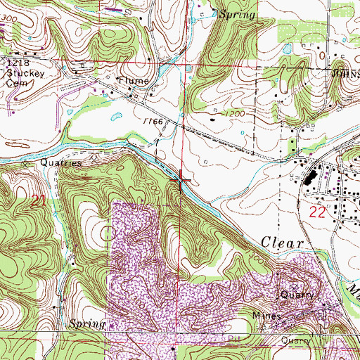 Topographic Map of City of Johnson, AR