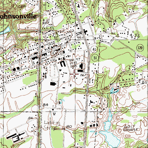 Topographic Map of City of Johnsonville, SC