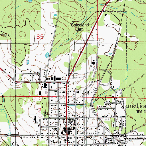 Topographic Map of City of Junction City, AR