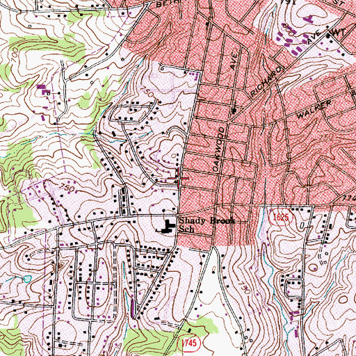 Topographic Map of City of Kannapolis, NC
