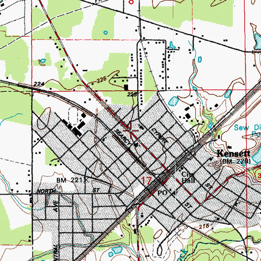 Topographic Map of City of Kensett, AR