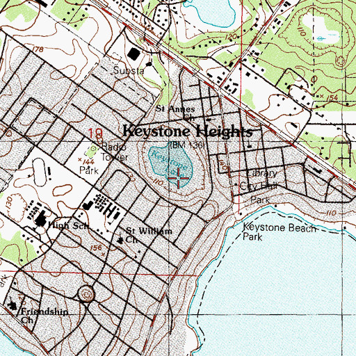Topographic Map of City of Keystone Heights, FL