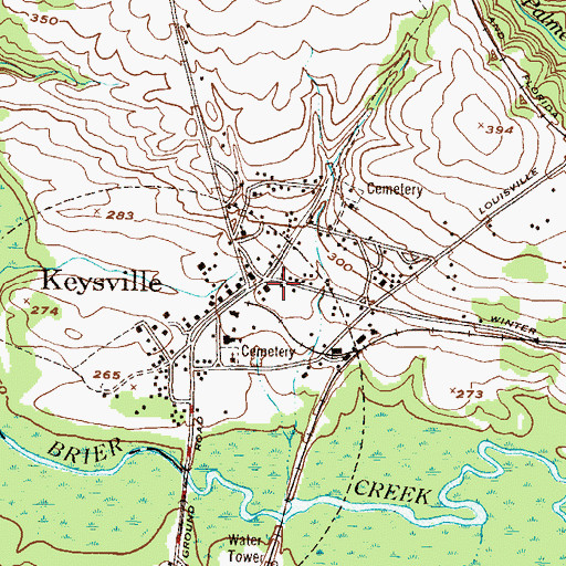 Topographic Map of City of Keysville, GA