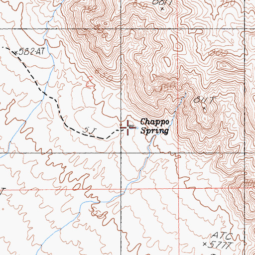 Topographic Map of Chappo Spring, CA