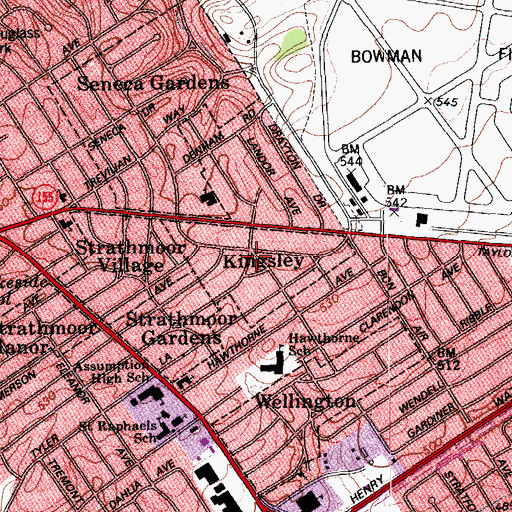 Topographic Map of City of Kingsley, KY