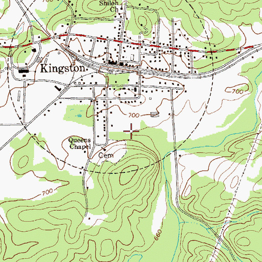Topographic Map of City of Kingston, GA