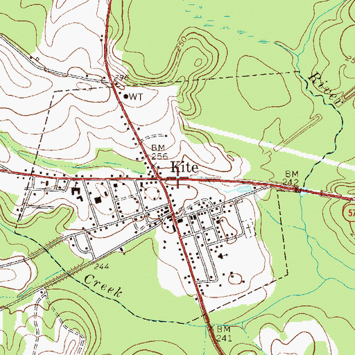 Topographic Map of City of Kite, GA