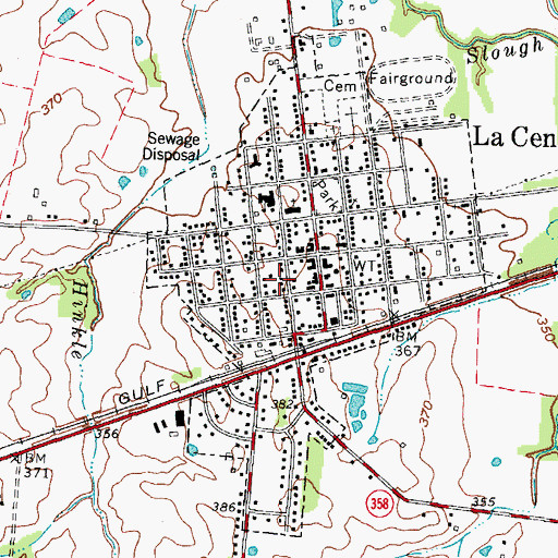 Topographic Map of City of La Center, KY