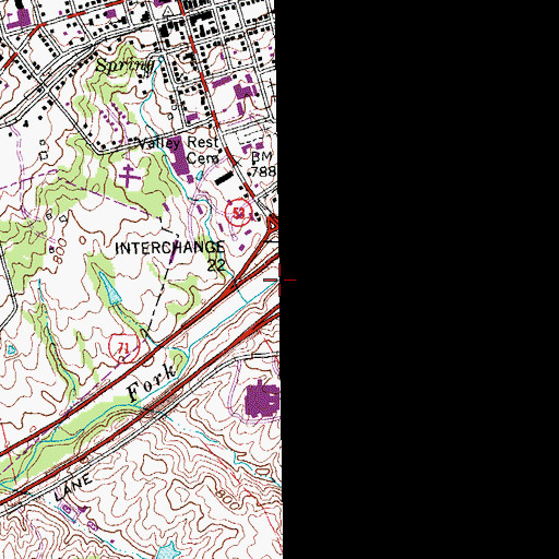 Topographic Map of City of La Grange, KY