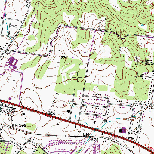 Topographic Map of City of La Vergne, TN