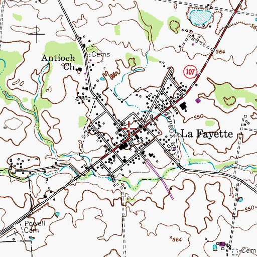 Topographic Map of City of LaFayette, KY