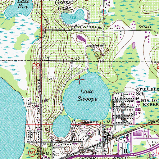 Topographic Map of City of Lake Alfred, FL