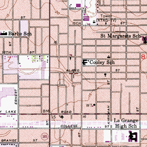 Topographic Map of City of Lake Charles, LA
