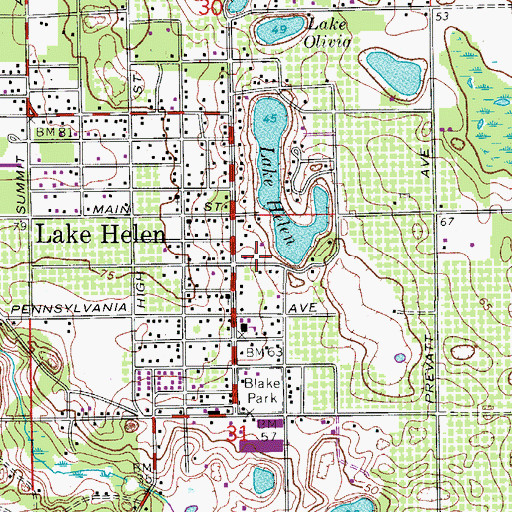 Topographic Map of City of Lake Helen, FL