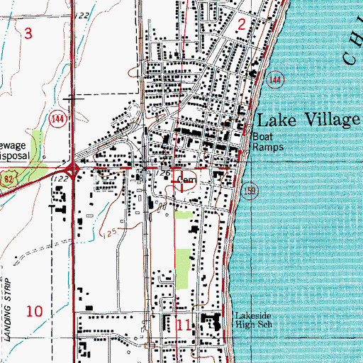 Topographic Map of City of Lake Village, AR