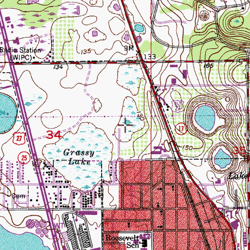 Topographic Map of City of Lake Wales, FL