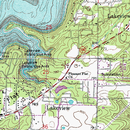 Topographic Map of City of Lakeview, AR