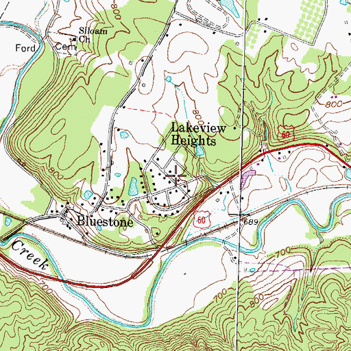 Topographic Map of City of Lakeview Heights, KY