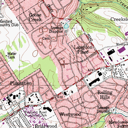 Topographic Map of City of Langdon Place, KY