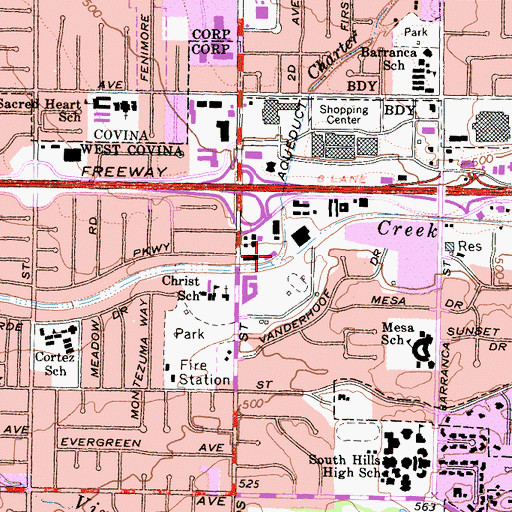 Topographic Map of Charter Oak Creek, CA