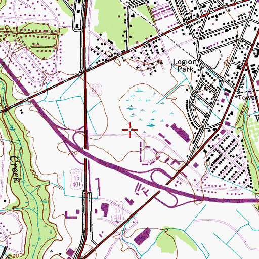 Topographic Map of City of Laurinburg, NC