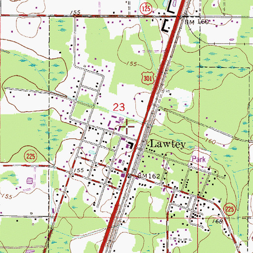 Topographic Map of City of Lawtey, FL